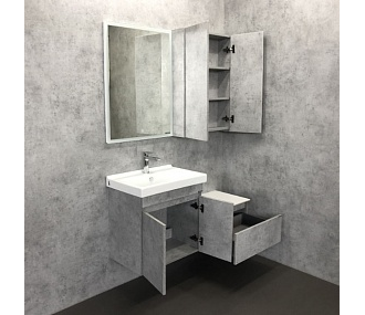 Тумба-умывальник "Осло-60" бетон светлый с раковиной  Fest 60 F01