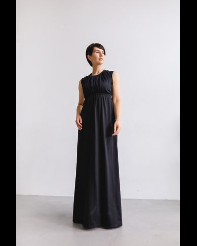 Платье-макси с вырезом на спине из мерсеризированного итальянского хлопка