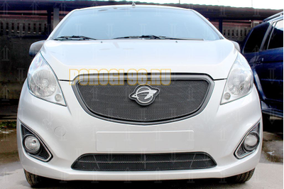 Защита радиатора Ravon R2 2016- (кроме Элеганс) black верх