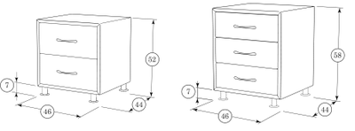 Прикроватная тумба MyCloud Тиффани, со стеклом, из мебельной ткани, три ящика
