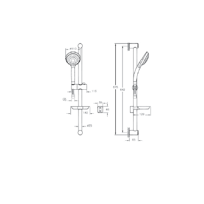 Набор для душа VitrA Cozy 5F (штанга и ручной душ 5-ти режимный), A45682EXP