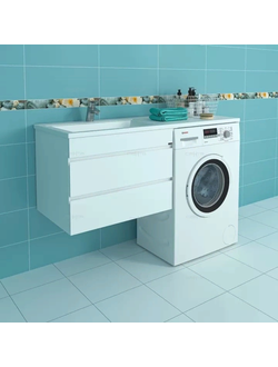 РАКОВИНА НАД СТИРАЛЬНОЙ МАШИНОЙ ЛИДЕР 130 С ПОДВЕСНОЙ ТУМБОЙ САНТА МАРС 68 L