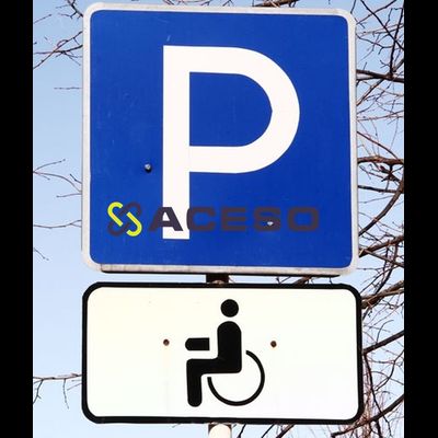 Знак "Парковка для инвалидов" (2 знака в комплекте и крепеж к ним, по ГОСТ 6.4 и 8.17, хомут универсальный диаметр 40-90мм)
