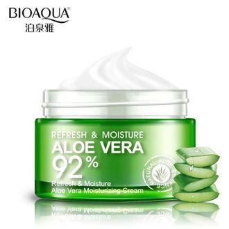 BioAqua Aloe Vera 92% Moisturizing Cream Освежающий и увлажняющий крем-гель для лица и шеи, 50 г