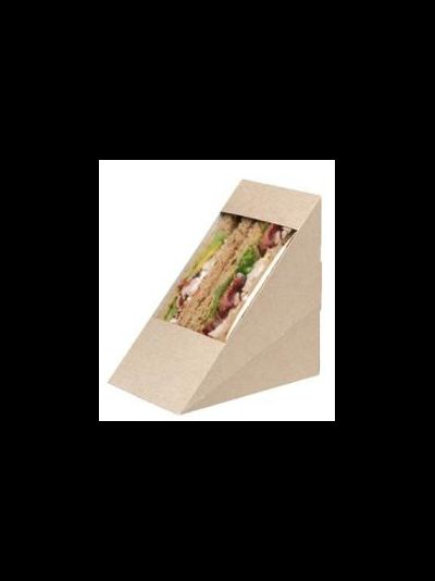 Коробка с окном для сэндвичей с окном (крафт), 130*130*50мм