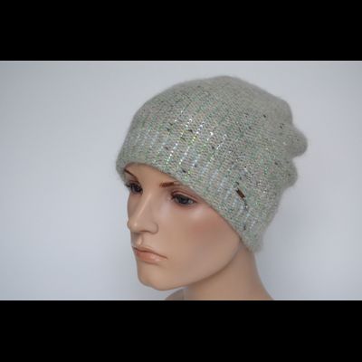 Белая шапка из меланжевой пряжи Vizio Италия 8022 CY