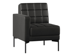 Модуль Everprof Delta с подлокотником одноместный правый Металл Черный Экокожа Черный