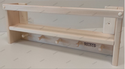 Полка настенная прямая 50см 5 крючков