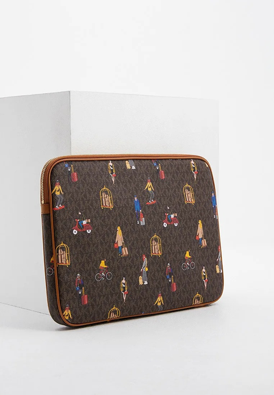 Чехол Michael Kors для ноутбука Jet Set с рисунком коричневая