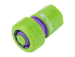 Соединитель пластмассовый быстросъемный для шланга 3/4", аквастоп Palisad [54856]