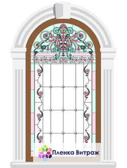 Витражная пленка, витражная пленка самоклеющаяся под заказ,пленочный витраж с классическим рисунком