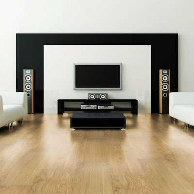 Ламинат 33 класса Wineo Дуб шампань LA051-001 в интерьере гостиной