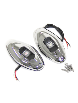 Огни бортовые светодиодные 91х48х14 мм, нержавеющая сталь