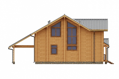 Двухэтажный дом "Истра 2" с навесом под автомобиль, 217 м2