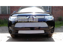 Защита радиатора Mitsubishi Outlander III 2012-2015 chrome низ PREMIUM