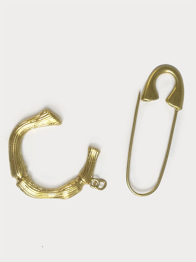 (АРТИКУЛ: 10085/50) БРОШКА ЖЕНСКАЯ, "БУЛАВКА" С ПОДВЕСКОЙ, ЗОЛОТИСТЫЙ МЕТАЛЛ