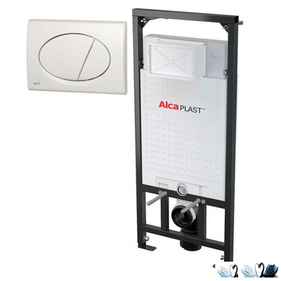 Инсталляция Alcadrain AM101/1120 RU-3:1 + M70-0001 SET 3v1 с белой клавишей смыва