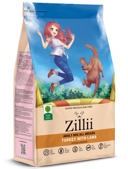 ZILLII Adult Dog Корм сухой для взрослых собак всех пород Индейка с Ягненком 0.8 кг