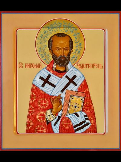 Николай Чудотворец, Святитель. Рукописная православная икона.