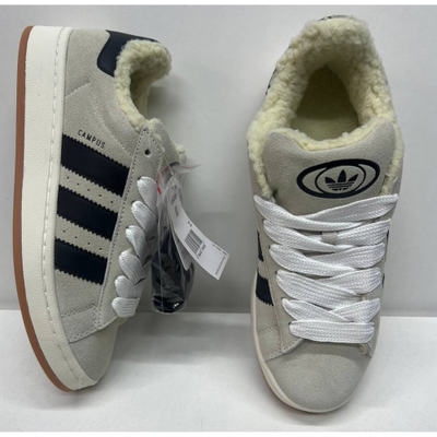 Adidas Campus 00s Crystal White Core Black с мехом