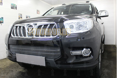 Защита радиатора Foton Sauvana 2015- (8 частей) black верх