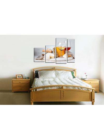 Модульная картина "Сыр с вином"