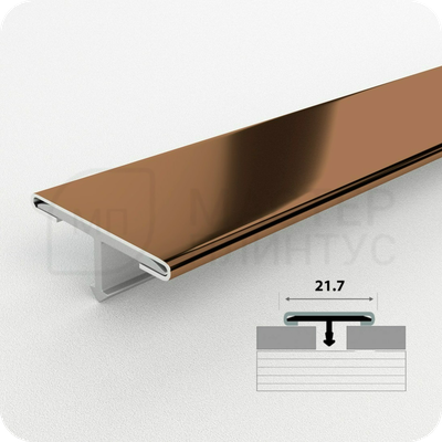 Порог одноуровневый Т-образный ЛС 10НСЗ(304).2700.004 Зеркало бронза