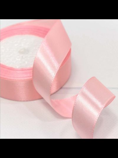 Лента атласная 25мм (148, блед. розовая), 22,9м