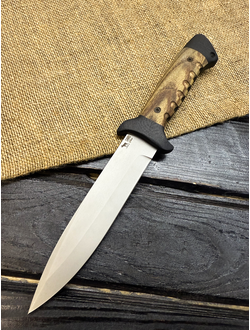 Подарочный нож 6Х9С сталь AUS10, рукоять комбинированная G10 и стабилизированное дерево коричневое