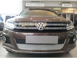 Защита радиатора Volkswagen Tiguan (рестайлинг) 2011-2016 chrome PREMIUM
