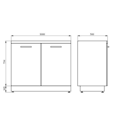 Тумба медицинская металлическая на подиуме ТММ-2.0