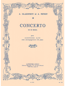 Glazounov: Concerto In E Flat For Saxophone And Orchestra Op.109