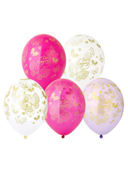 Шелкография ассорти 14" С ДР Бабочки