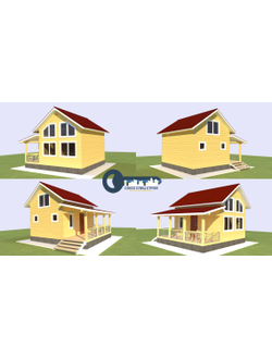 Д-11 ДАЧНЫЙ ДОМ ИЗ БРУСА: ГАБАРИТНЫЕ РАЗМЕРЫ: (6,5Х6М), ОБЩАЯ ПЛОЩАДЬ: 54,5М²