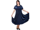 Нарядное платье из бархата БОЛЬШОГО размера Арт. 8061 (Цвет синий) Размеры 60-90