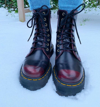 Ботинки Dr. Martens Jadon на платформе милитари красные в Астрахани