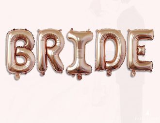 Набор шаров-букв Bride, розовое золото (надутый 15000)