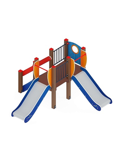 Горка «Малыш» ИО 41.01.02 H=750 двойная металлическая