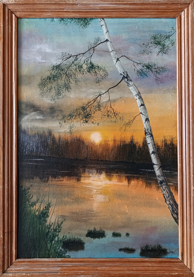 "Горный пейзаж" картон масло 1997 год