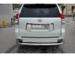 Защита заднего бампера большая угловая d76/42 для Toyota Land Cruiser Prado 150 (2010-...)