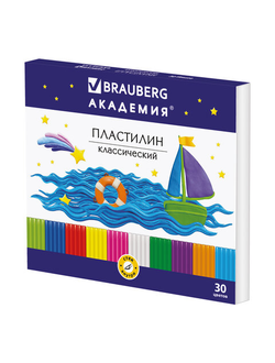 Пластилин классический BRAUBERG, 30 цветов, 600 г, со стеком, ВЫСШЕЕ КАЧЕСТВО, 105900