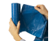 Мешки для мусора 120 л, завязки, синие, в рулоне 10 шт., ПВД, 35 мкм, 67х90 см (±5%), прочные, ЛАЙМА, 601399