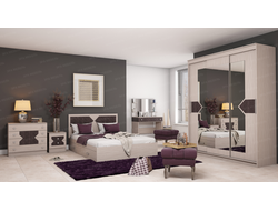 Композиция спальни НИКОЛЬ Ясень Шимо-Лиственница темная