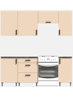 Кухня Эконом 1,5 метра (1100х400) Цвет: Фон бежевый/Фон бежевый