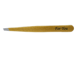 ПИНЦЕТ ДЛЯ БРОВЕЙ ЗОЛОТОЙ FOR YOU
