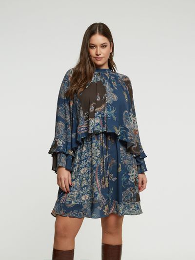 Платье нарядное с цветочном принтом