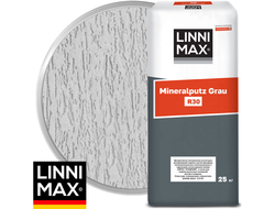Минеральная декоративная штукатурка LINNIMAX Mineralputz Grau R30 Серая Короед 3 мм 25 кг