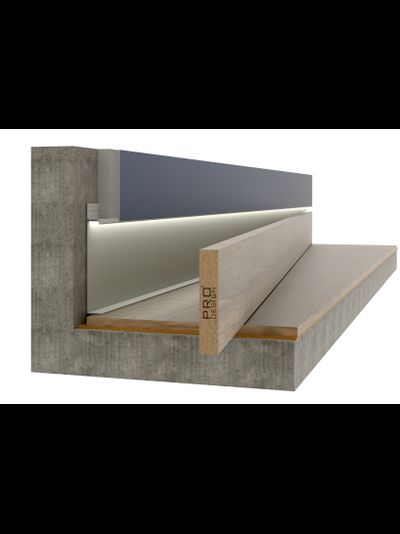 Плинтус "ВСТАВКА" скрытого монтажа Universal встраиваемый в стену PAL