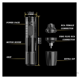 EZ Tattoo Evo Tech Wireless Battery Tattoo Pen Machine - Black