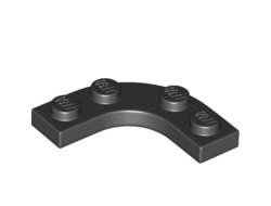 Plate, Round Corner 3 x 3 with 2 x 2 Curved Cutout, Black (68568 / 6325190)